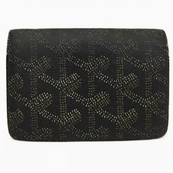 Goyard Handbags - GOYARD BLACK LEATHER CARD CASE WALLET/R5032